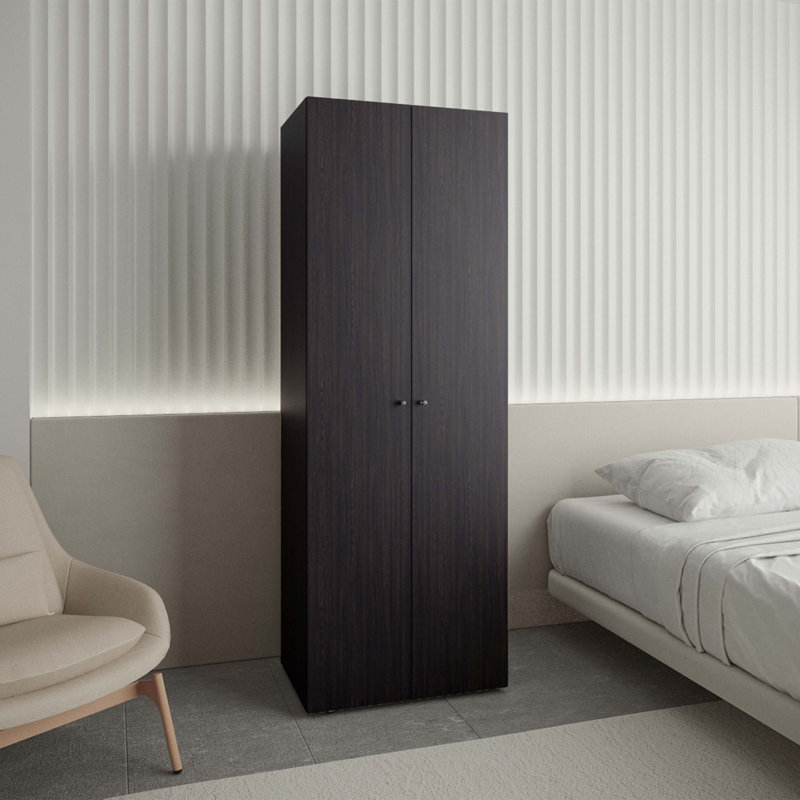 Home 2 Doors Closet System Armoire, Black