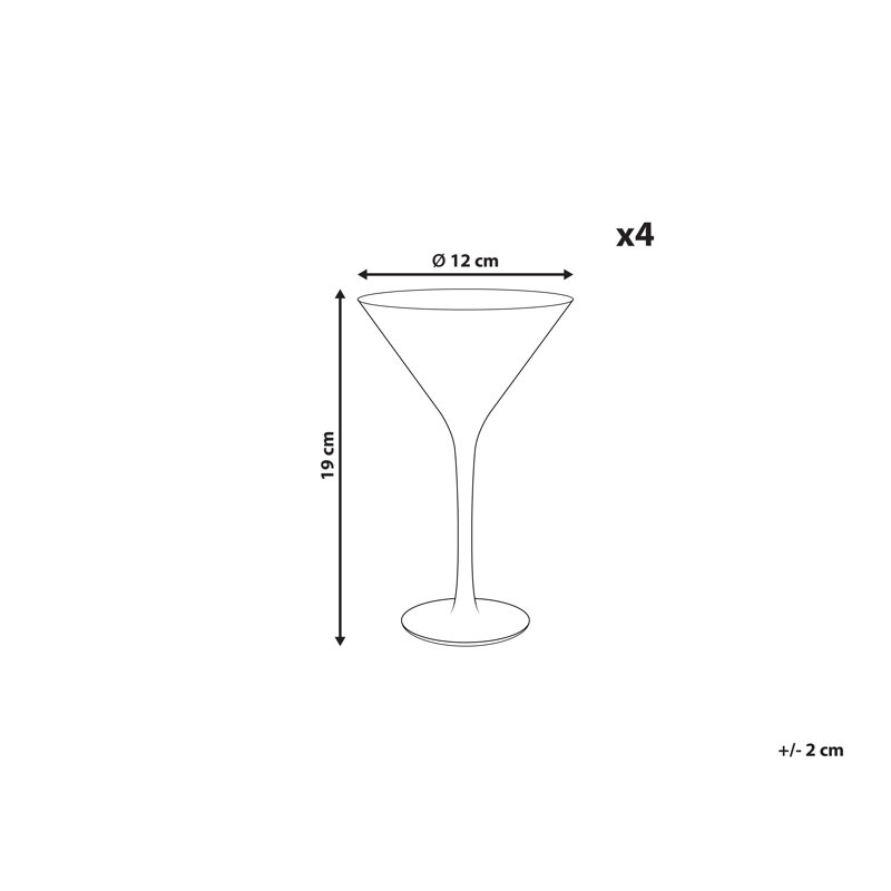 Alliana 220ml Handmade Martini Glass Set