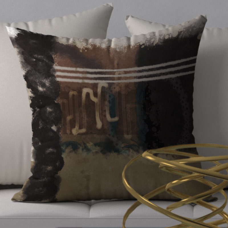 Abstract Reversible Throw Pillow, 18" x 18"