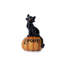 Figurine chat noir sur citrouille