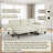 Reversible Sleeper Sectional with Storage Chaise, USB Ports & Cup Holders, Modern Corduroy L-Shaped Sofa Bed for Living Room & Apartment-391704879
