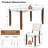Eller 46.5-inch Modern Faux Marble Dining Table Set With Solid Wood Frame And 4 Chairs