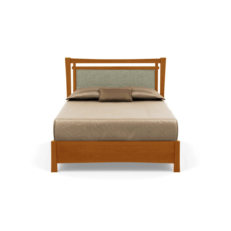 Monterey Upholstered Bed, California King, Ebony Leather, Autumn Cherry