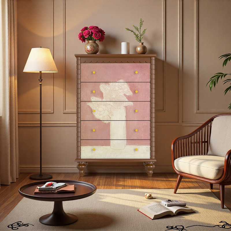 Commode en bois massif, Noyer