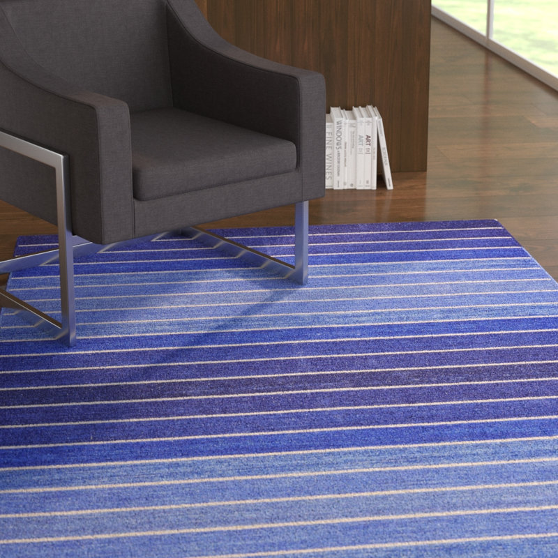 Theophania Wool Striped Indoor Rug, Rectangle 8' x 11'