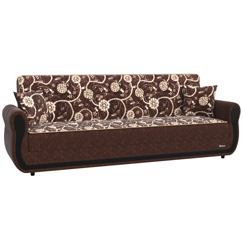 90''Chenille Round Arm Sofa,Upholstered Sofa,Convertible Sofa,Modern Sofa,Accent Sofa, Brown Chenille