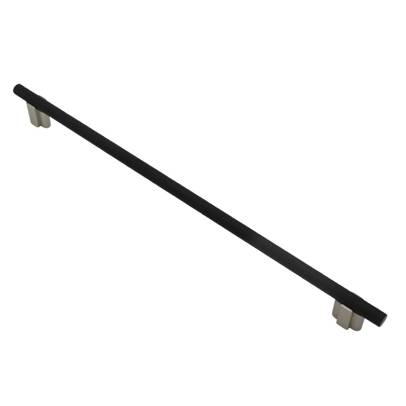Visturo Smooth 12 5/8" Center to Center Bar Pull, Matte Nickel/Matte Black, 12 5/8"