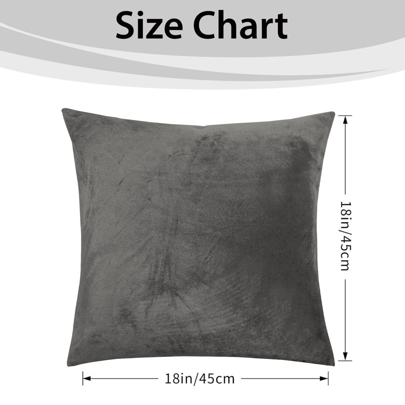 Aspire Homeware Square Plain Velvet Scatter Cushion Cover, Grey, Pack of 4