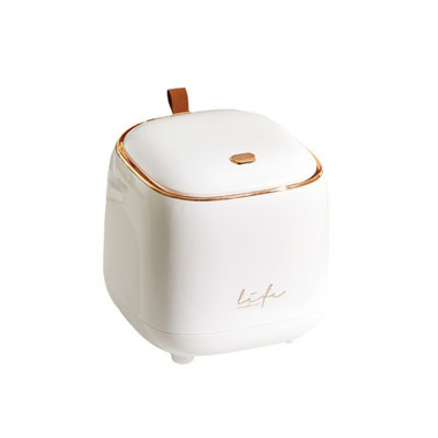 Mini Luxury Lidded Countertop Trash Bin with Leather Handle