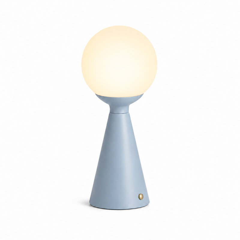 Lampe de table à DEL sans fil 13 po avec gradateur à 4 niveaux et charge de type C, Bleu mat