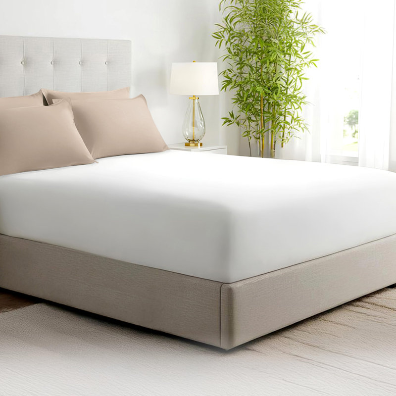 100% Viscose from Bamboo Fitted Sheet Only, 300 Thread Count, Extra Deep Pocket, Elastic with 4 Corner Straps, Cooling & Breathable, Bedding Sheets for Hot Sleepers - Gift-Ready Packaging (Buttercream)