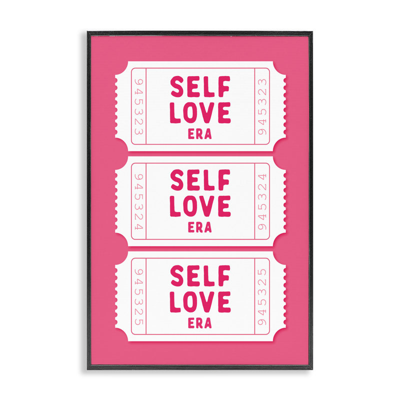 Giclée encadrée de billets «Self Love Era» par Designed, Giclée encadrée noir minuit, H 24 po x l 16 po