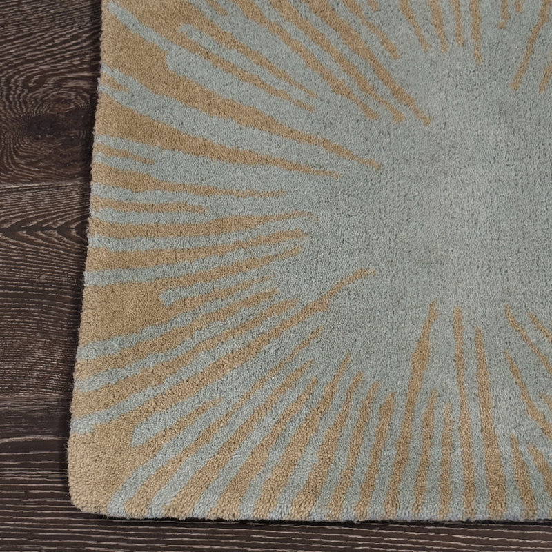 Tapis abstrait en laine touffeté à la main à motif abstrait multicolore Ailey, 5 pi x 7 pi 6 po
