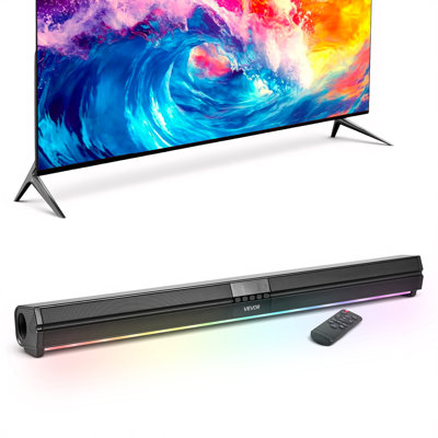 Vevor Sound Bar For Smart Tv, 2.0 Channel, 32-inch Compact Soundbar Tv Speakers For Projector, Bluetooth A In Black
