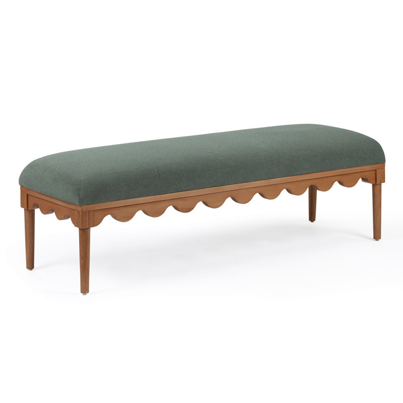 Banc en mohair vert noyer Oodle, Green