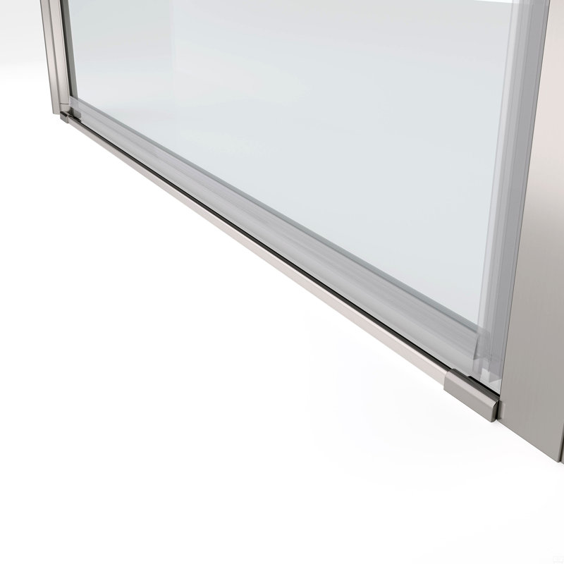 Porte de douche pivotante universelle à ouverture 1 3/8 po avec verre trempé de 1/4 po, Argent argent
