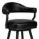Adelita Modern Swivel Counter or Bar Height Bar Stool with Arms in Faux Leather, and Metal Frame