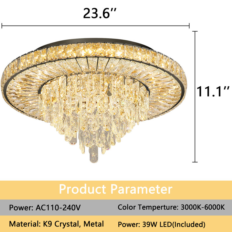 Glam Chandelier Crystal, Matte Black