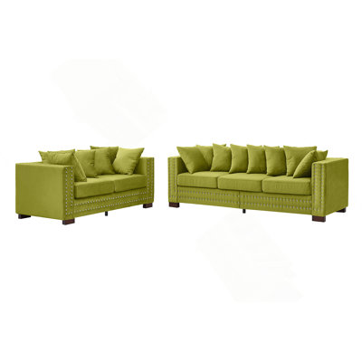 Velvet Upholstered 2+ 3 Seater Sofa