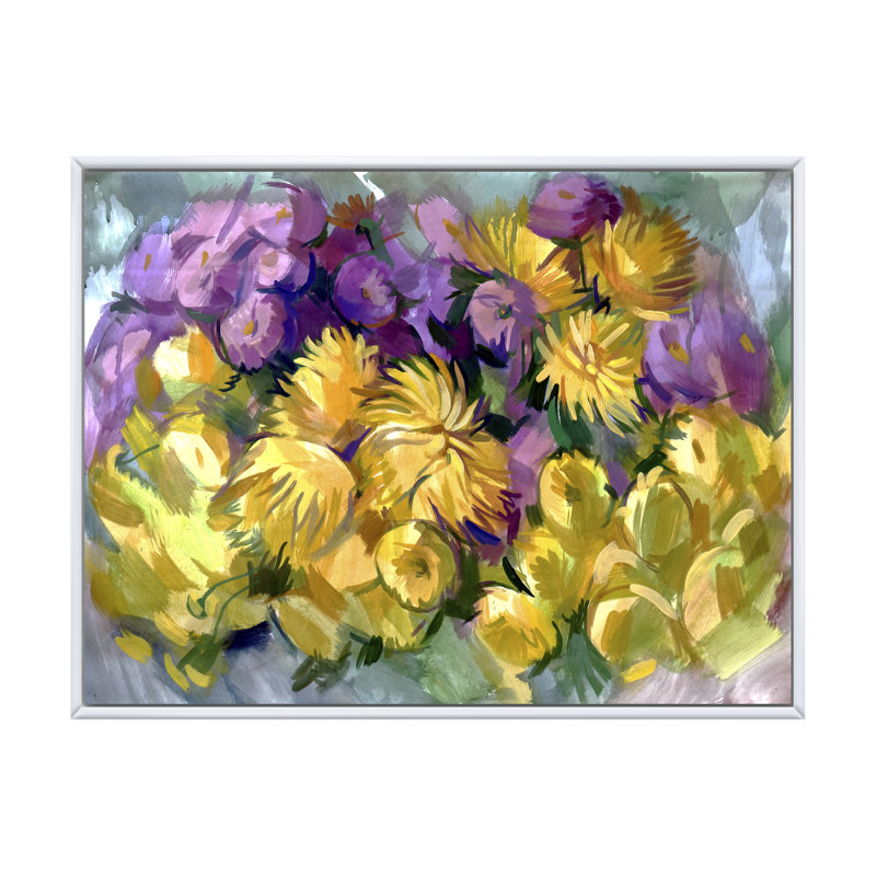 «Still Life Bouquet Flowers III», reproduction sur toile, H 24 po x l 36 po x P 1 po, Cadre flottant blanc