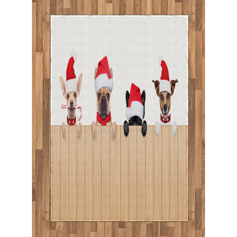 Christmas High Density Long Fiber Poly Threads Decorative Area Rug Carpet, Rectangle 4' x 5'8"