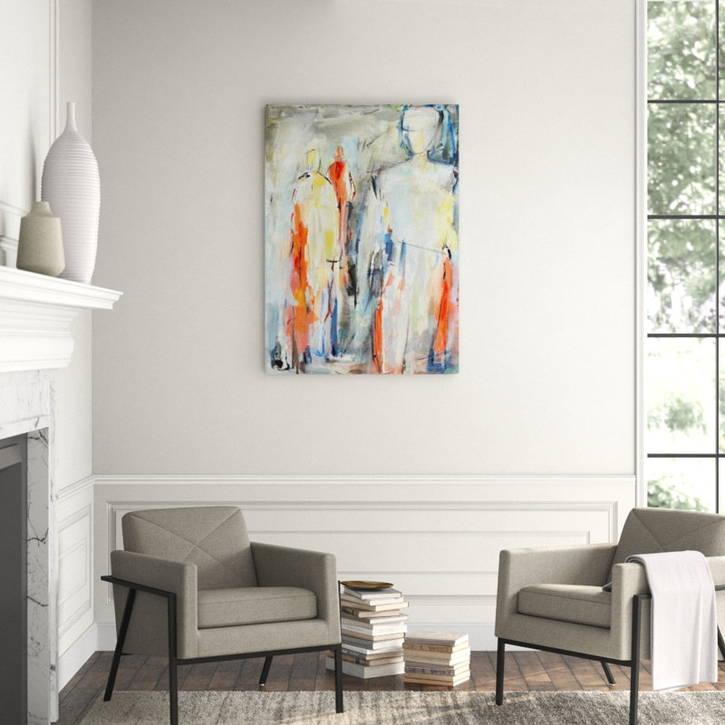 Wanderers I Painting by Elena Carlie, 50" H x 36" W x 1.5" D, Image Brush Gel