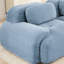 Bleu 4 modulaire avec éponge 32d à haute élasticité, structure antidérapante, conception de méridienne et accoudoir relaxant en forme de L avec tissu en soie lisse et antidérapant