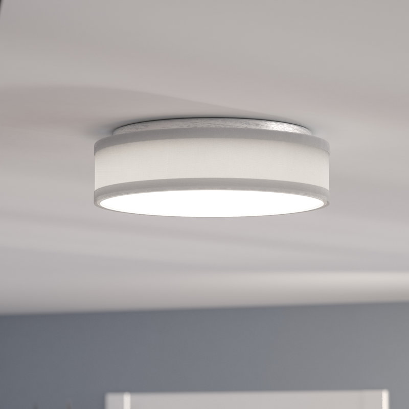 Linen LED Flush Mount, Brushed Nickel