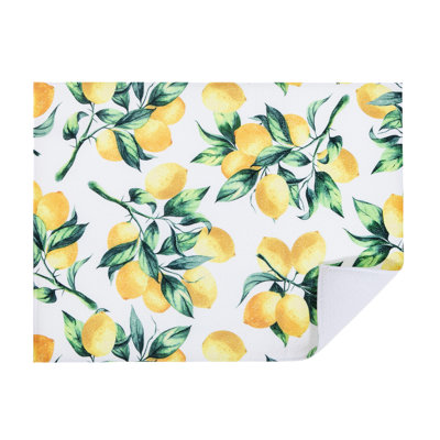 Tapis de séchage en microfibre (branches de citron) - ensemble de 2