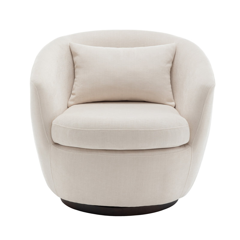 Chaise pivotante Analisha, Tissu beige
