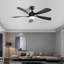 52 Inch Modern Led Ceiling Fan With 3 Color Dimmable 5 ABS Blades Remote Control Reversible DC Motor White For Bedroom-1490382821