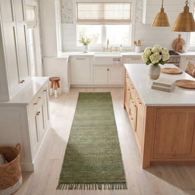 Fitzwater Handwoven Natural Jute Striped Area Rug
