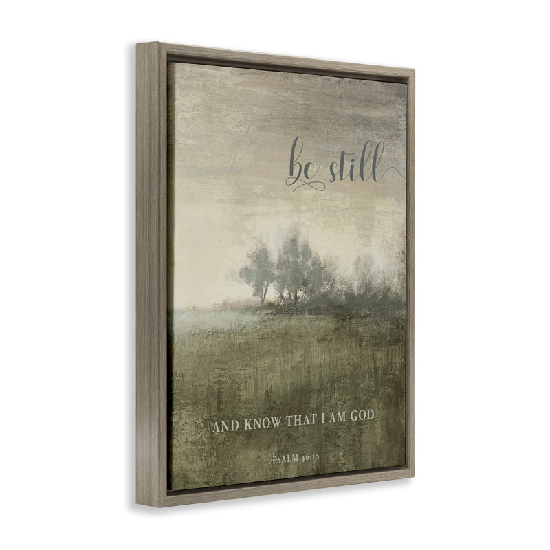 Cadre flottant Be Still Psalm 46:10, design par Michael Marcon, Cadre flottant orme Montalcino, H 21 po x l 17 po