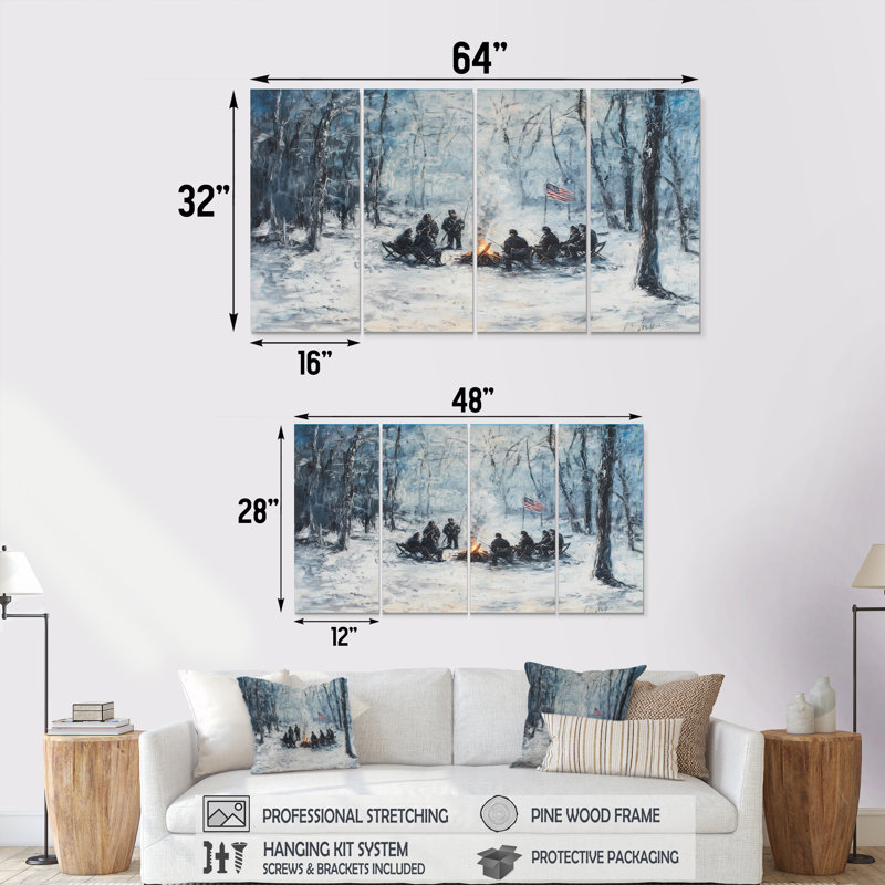 Patriarche américain, 19e siècle, États-Unis, patriotiste, art mural - ensemble d'art mural moderne 4 pièces