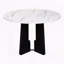 Table de salle à manger 43 po ronde en faux marbre - Mid-Century moderne, 4 places (blanc)