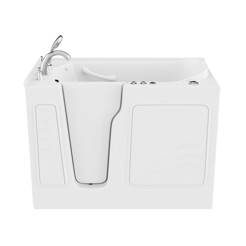 Therapeutic Tubs 29 in. x 52 in. Left Drain Quick Fill Walk-In Whirlpool Tub with Powered Fast Drain in White, Left, White