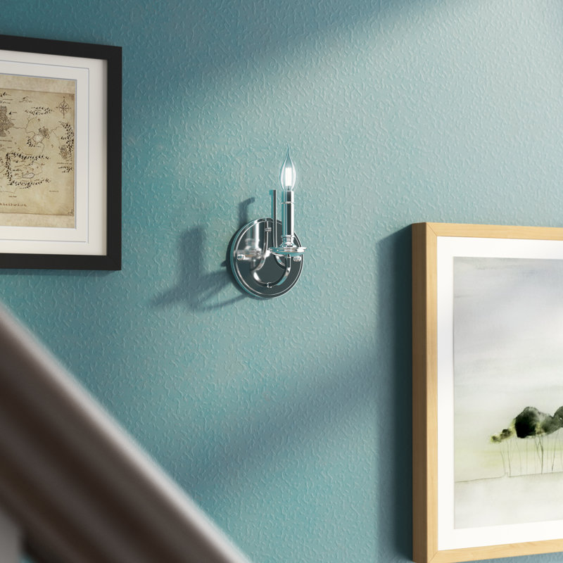 Lampe murale bougie 1 lumières Rockville, Chrome