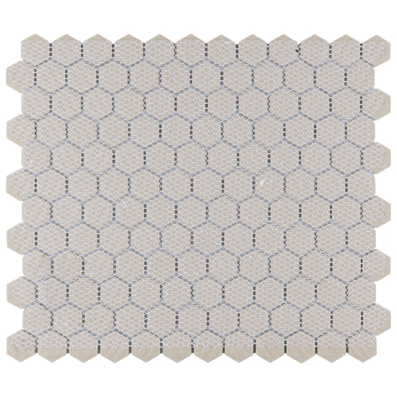 Metro Hex 0.88" x 0.88" Porcelain Mosaic Wall & Floor Tile, Light Green