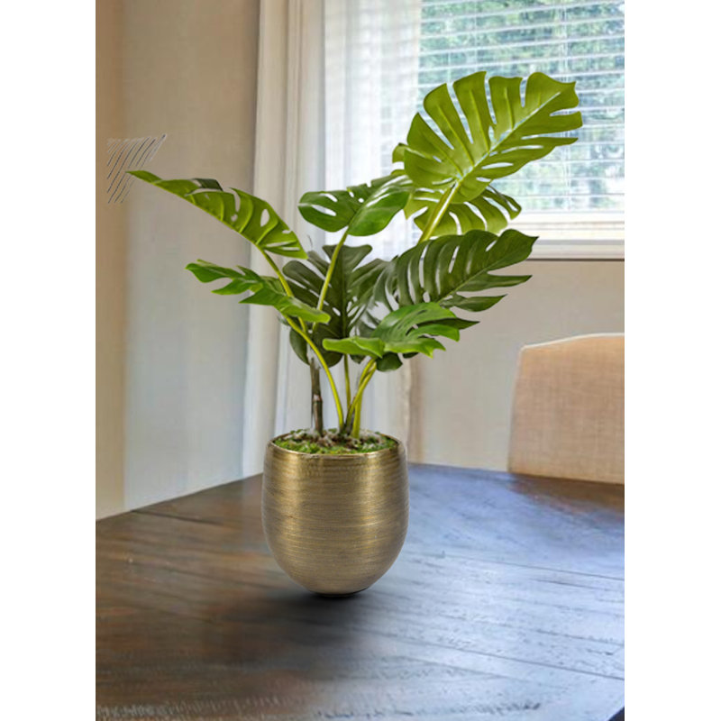 Rudalph Metal Cachepot, 11.5" H x 11" W x 11" D
