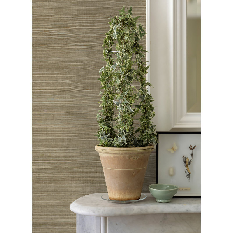 Loom Abstract Grass Cloth Wallpaper Roll, Neutral, 36" W x 24' L