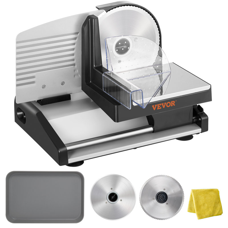 VEVOR 7.5" Silver Electric Meat Slicer with Blade Guard