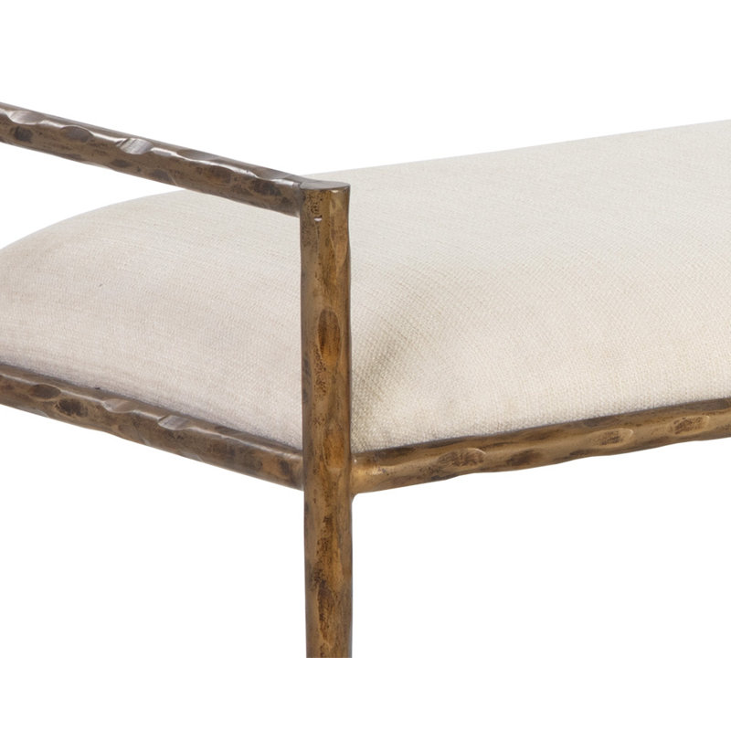 ESAI Upholstered Bench, Cream