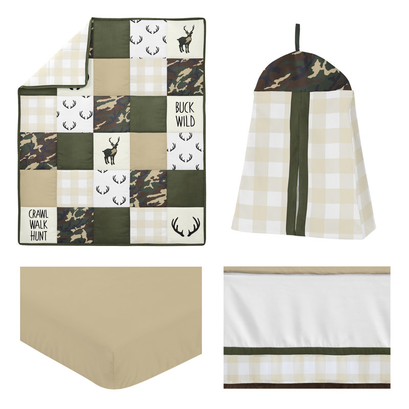 Woodland Camo 4 Piece Crib Bedding Set