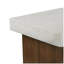 Table d'appoint carrée MGO [plateau blanc antique + blanc antique + structure en bois naturel]