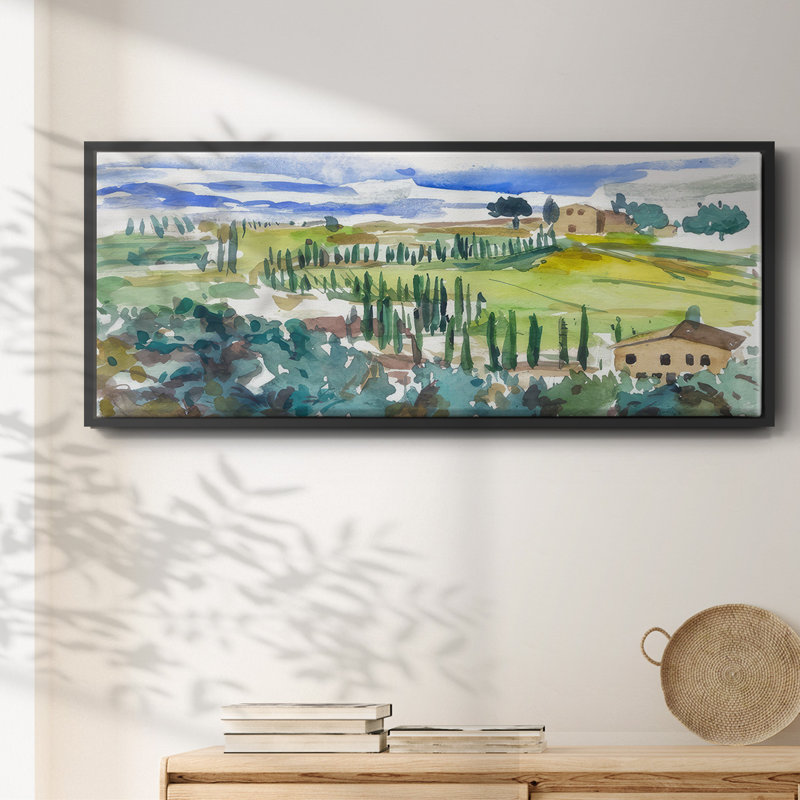 Pastel Hills II - reproduction à cadre flottant, H 24 po x l 60 po x P 1,5 po, Noir