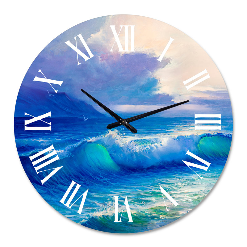 Horloge murale de bord de mer reflétant le soleil à travers Braoug, Grand