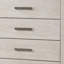 Commode haute Kexa, 5 tiroirs, gris clair, métal nickel