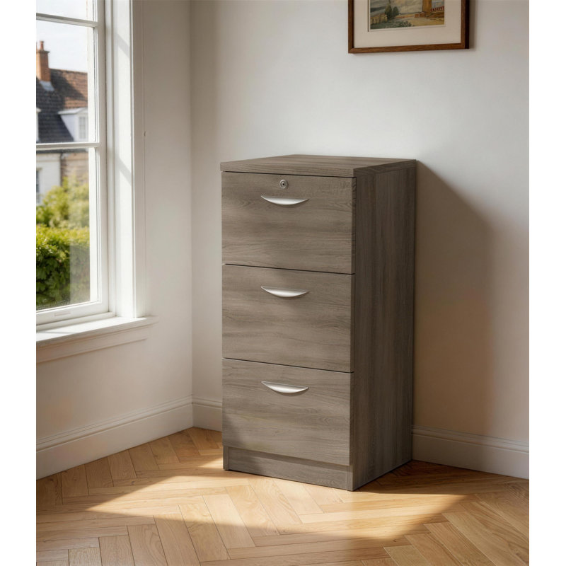 Effie 48cm Wide 3 -Drawer File Cabinet, Grey Nebraska