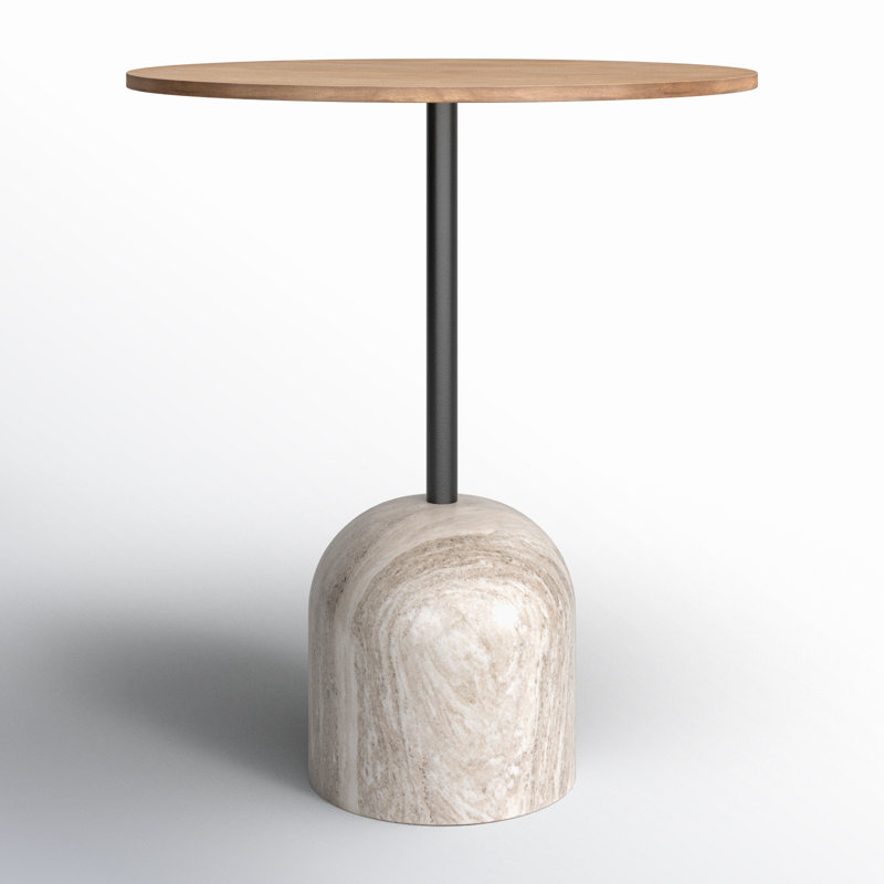 Idette Extendable Oak Round Solid Wood Top Dining Table, 42" H x 32" W x 32" D