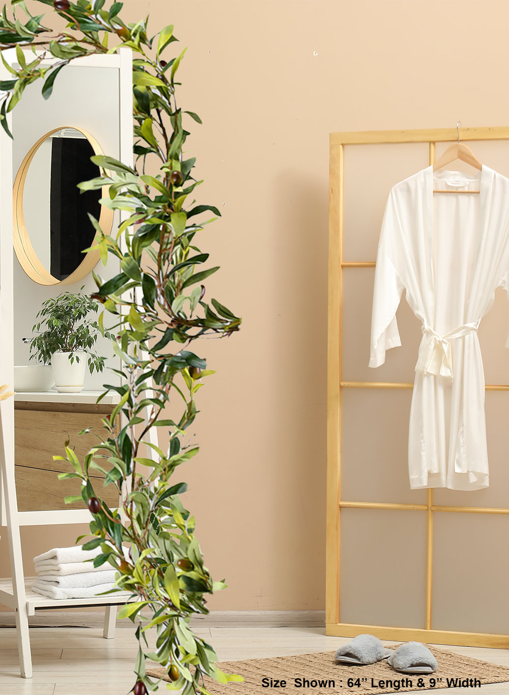 64" Olive No Holiday Garland